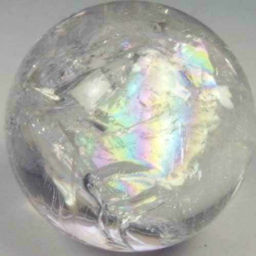 天然水晶玉 45mm 虹入り 〔5551〕：天然水晶玉 ～ 極上水晶丸玉を超 