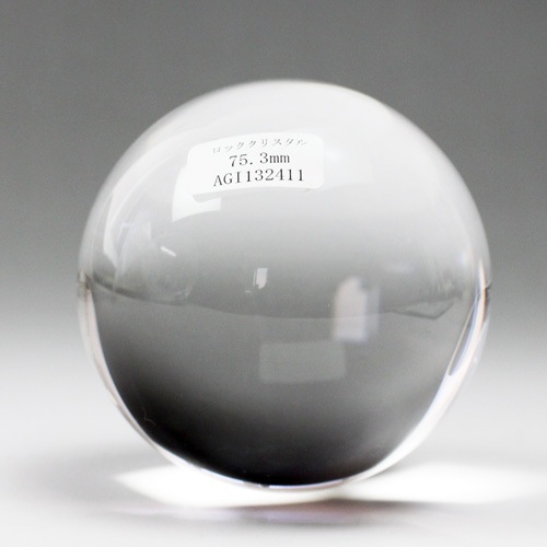 天然水晶玉 ロッククリスタル 75.3mm 594.2g 桐箱・宝石鑑別