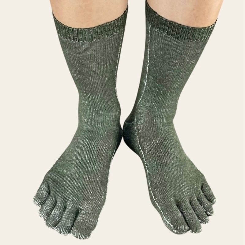 五本指ソックス ミドル レディース 綿混 履き口 痛くない 吸水速乾 抗菌防臭