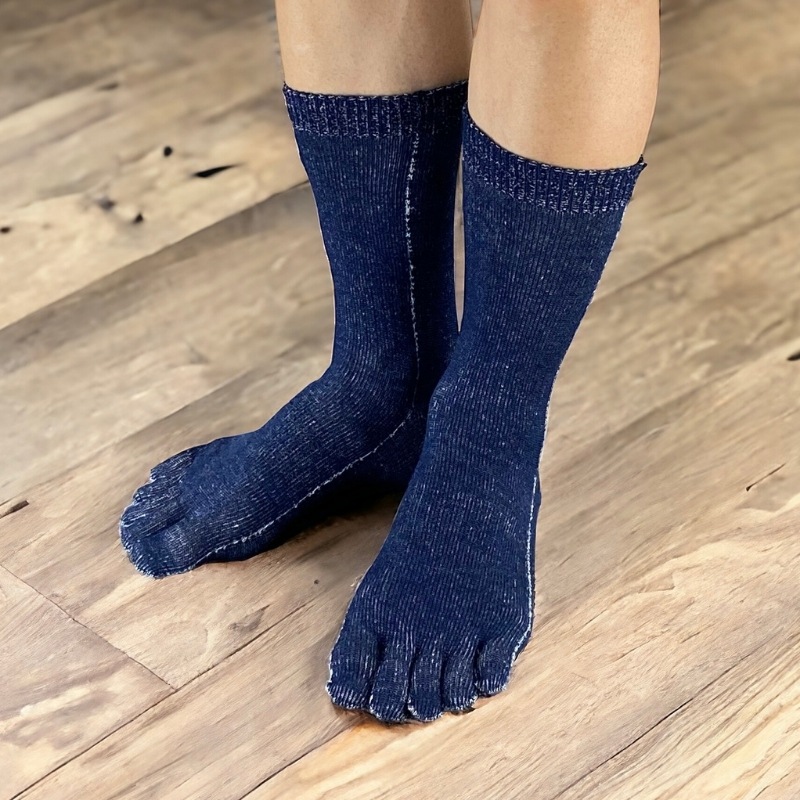 五本指ソックス ミドル レディース 綿混 履き口 痛くない 吸水速乾 抗菌防臭