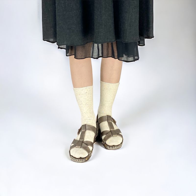 コットンリネンネップシームレスソックス