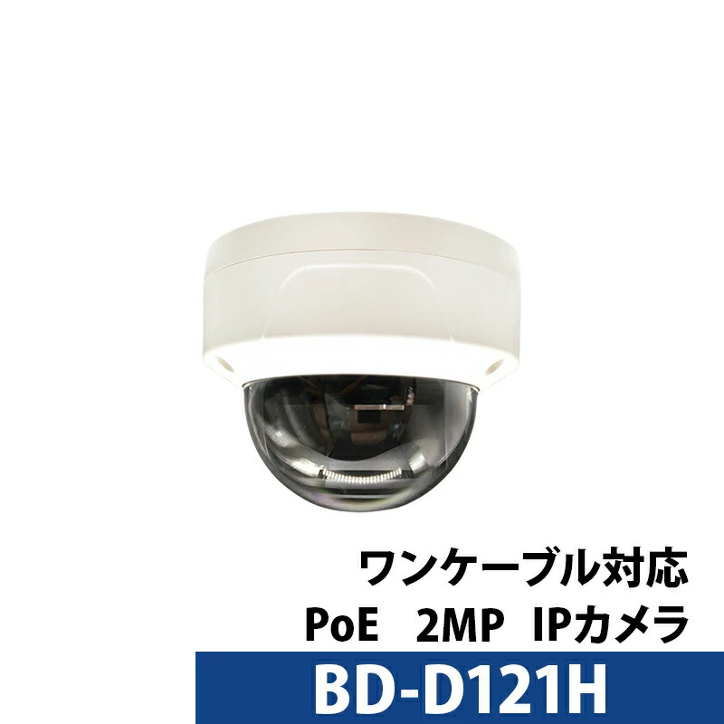 243万画素 防犯カメラ オリジナルブランド IP 屋外屋内 カメラ電源不要 PoE BD-D121H ドーム型 レンズサイズ2.8mm