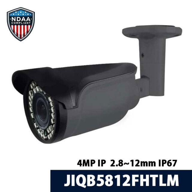 【NDAA準拠】4MP IP 屋外バレットカメラ 2.8~12mm JIQB5812FHTLM