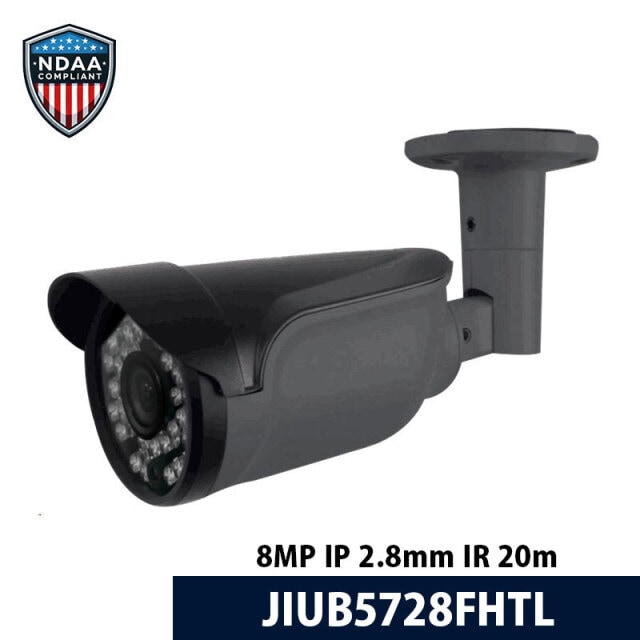 【NDAA準拠】8MP IP 屋外バレットカメラ 2.8mm JIUB5728FHTL