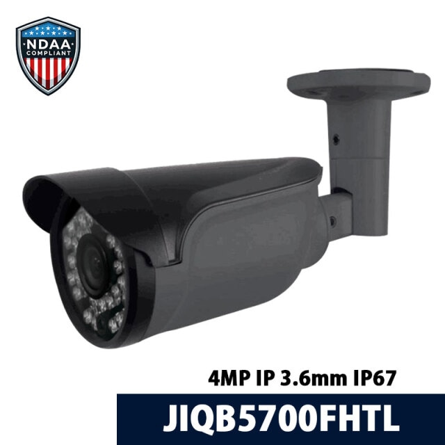 【NDAA準拠】4MP IP 屋外バレットカメラ 3.6mm JIQB5700FHTL