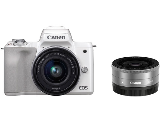 美品 EOS Kiss M ダブルレンズキット　白 EOS Kiss M ダブルレンズキット [ホワイト] | すべての商品