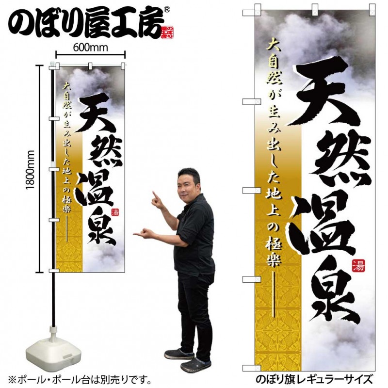 N〕 天然温泉 のぼり No.2842 【受注生産☆2】【繁盛支援カタログVol