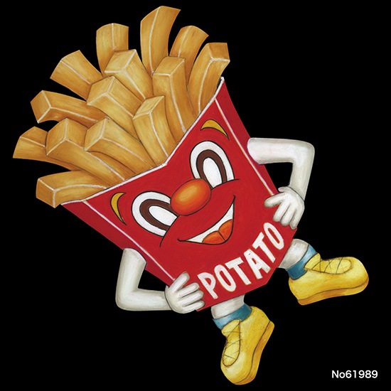 P〕 ポテトキャラクター デコレーションシール (W285×H285mm) No.61989