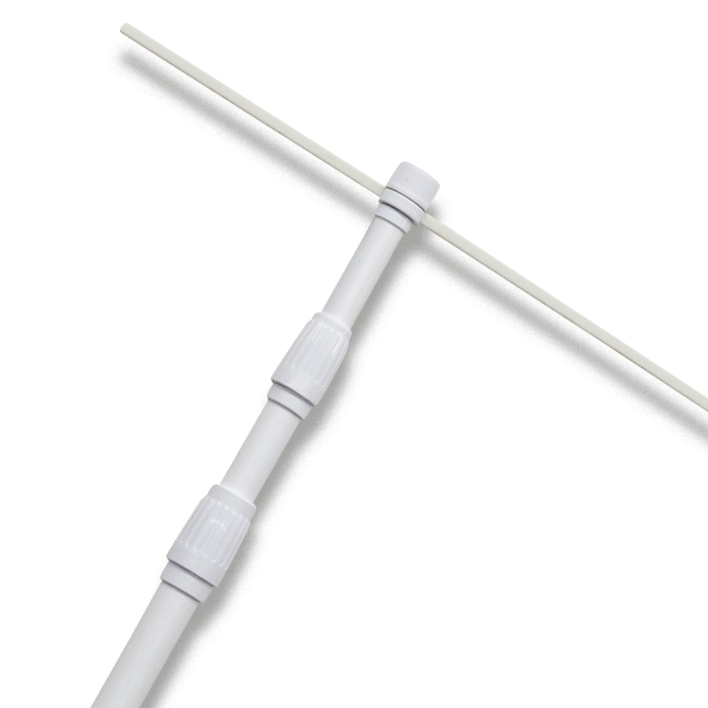 K〕 3m3段伸縮ポール/白/直径25mm/横棒850mm No.961 【繁盛支援