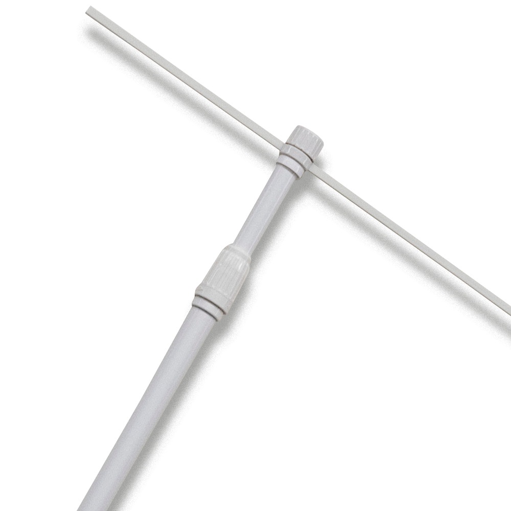 K〕（1ケース20本入）国産3mポール/ホワイト/横棒850mm No.18096【通常