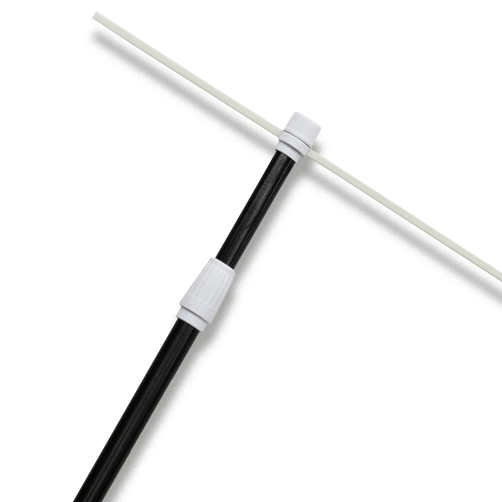 K〕2.4mポール/黒（横棒コーティング無）850mm No.68933【通常在庫品