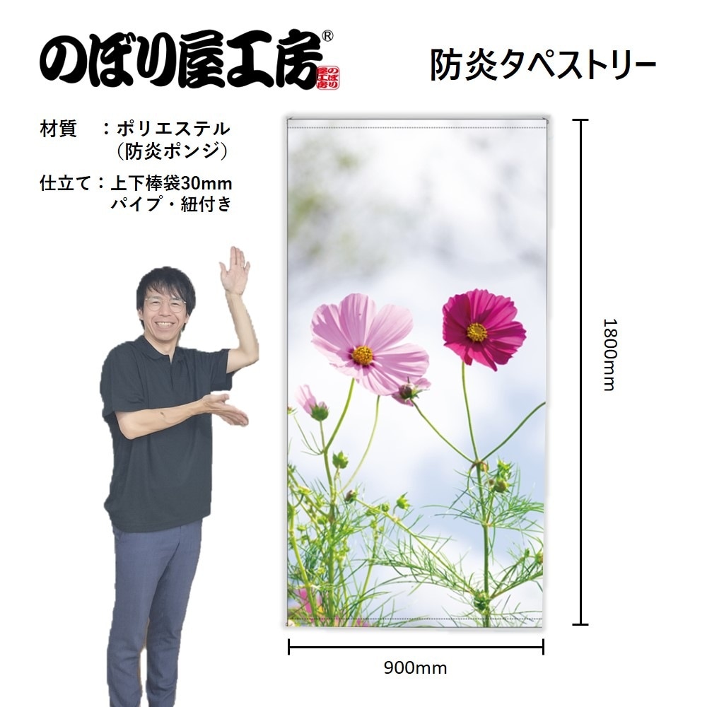 N］ 防炎タペストリー コスモス 写真 No.44544 【受注生産☆3】 | 幕