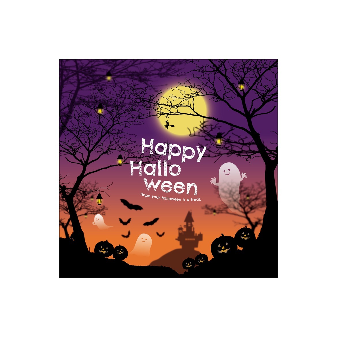 N] パネル幕 ハロウィン 3×3 サイドなし 43076 【受注生産品☆10