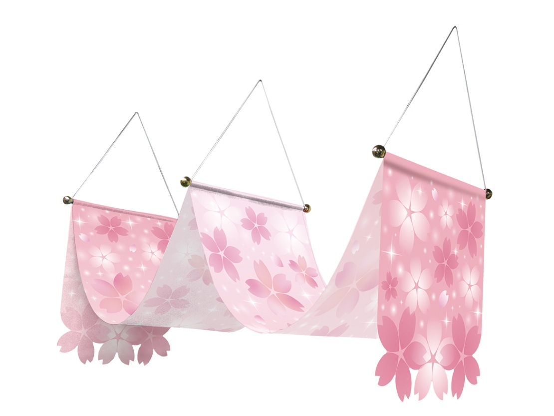 N] ウェーブペナント 桜イラスト 42388 【受注生産品☆5】 | 幕,横断幕