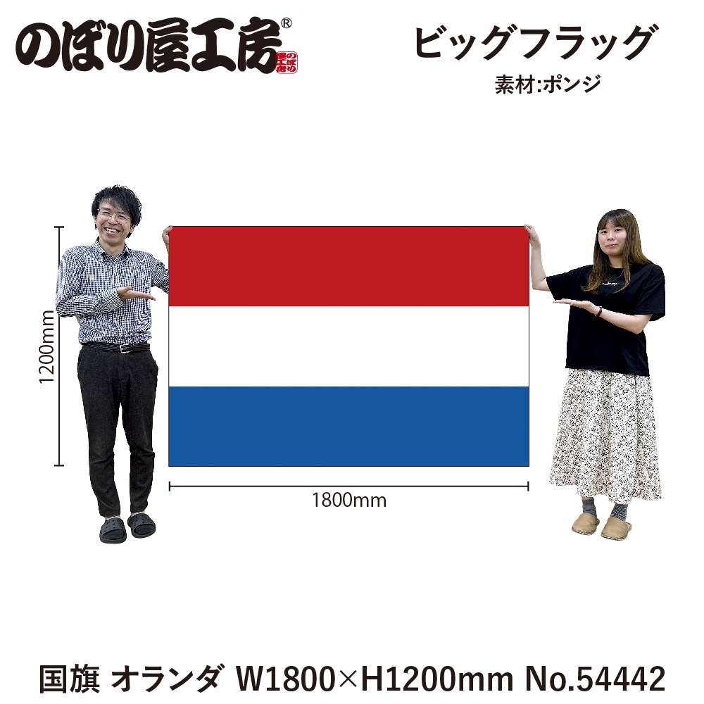 N] ビッグフラッグ小 国旗 オランダ 小(販促用) 54442 【受注生産品☆3