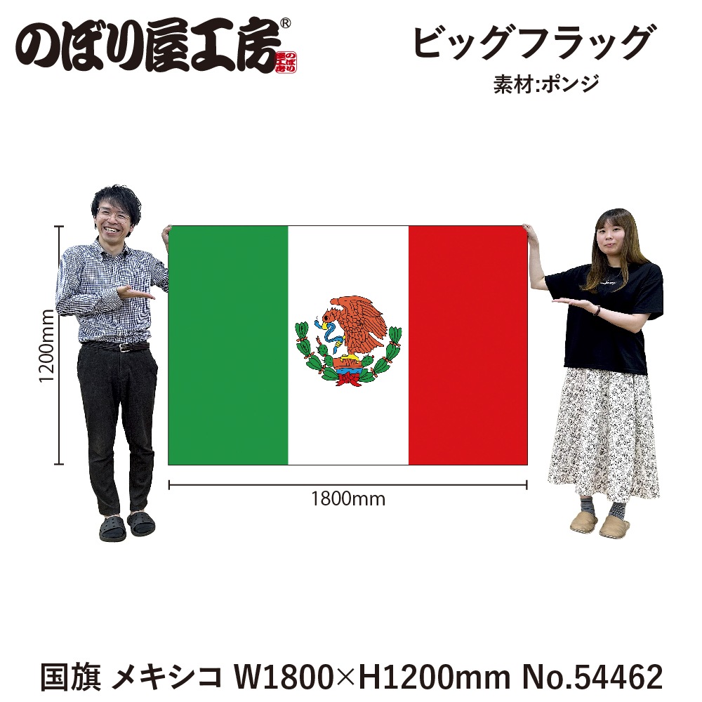 [N] ビッグフラッグ小 国旗 メキシコ 小(販促用) 54462