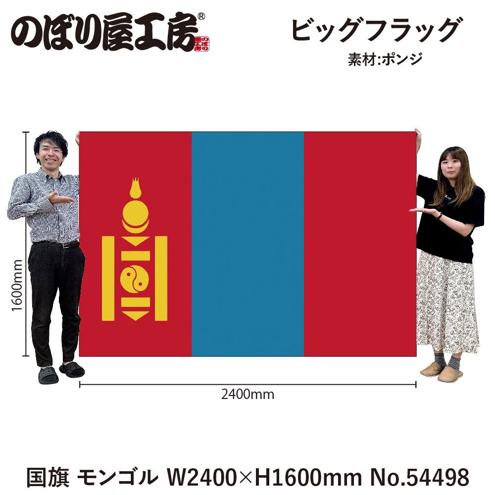 N] ビッグフラッグ大 国旗 モンゴル 大(販促用) 54498 【受注