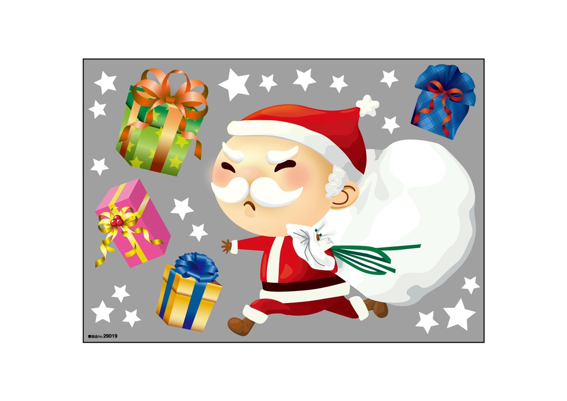 P〕ウィンドウシール MerryXmas サンタ No.29019【受注生産☆5