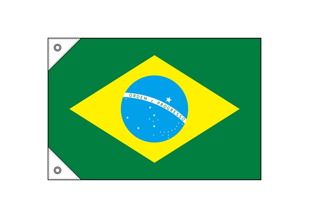 N〕国旗 ブラジル ミニ（販促用） No.23736【受注生産☆5】【繁盛支援