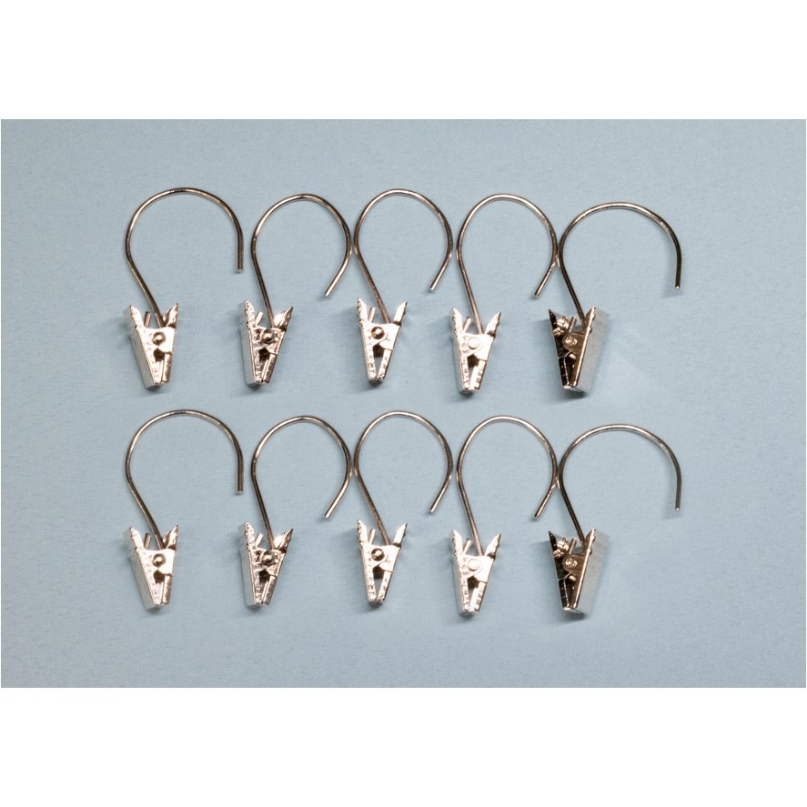 K〕器具 カーテンクリップシルバー10個セット No.28945【通常在庫品