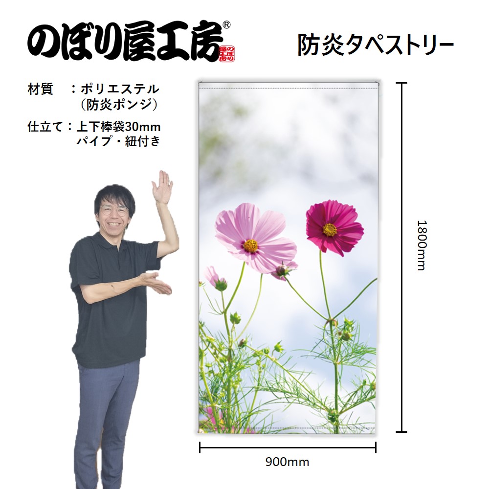 N］ 防炎タペストリー コスモス 写真 No.44544 【受注生産☆3】 | 幕