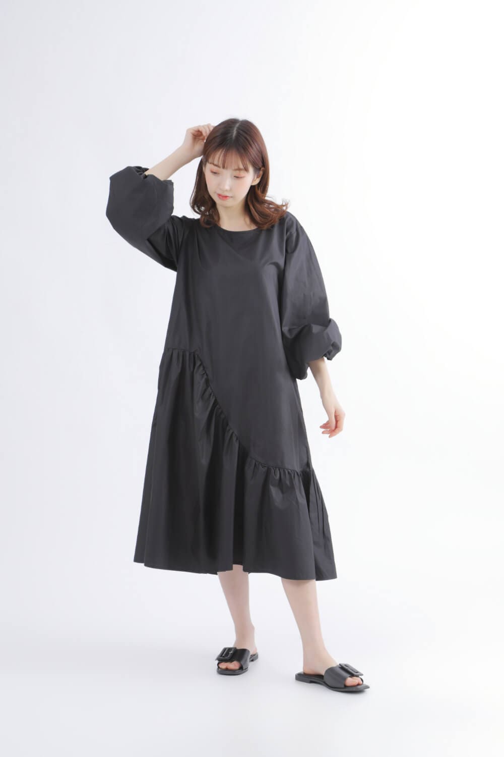 ボリューム袖]プルオーバーワンピース | きれいめかわいいSサイズの