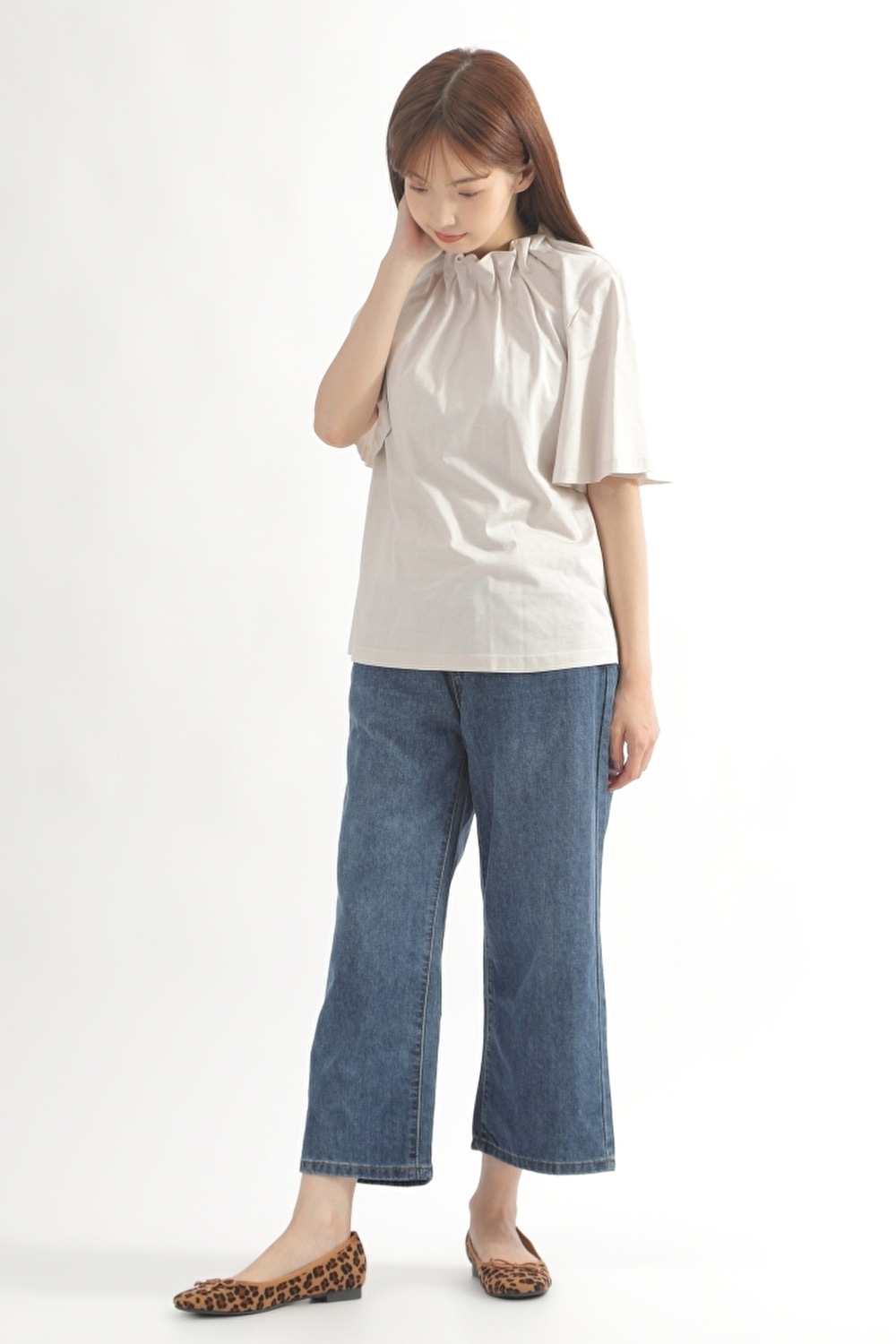 袖フレア]ハイネック・カットソー | きれいめかわいいSサイズの