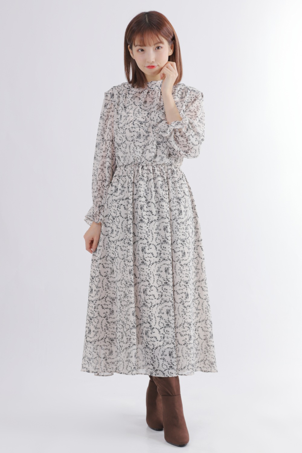 マーメイドライン フラワープリントワンピース きれいめかわいいsサイズのレディースファッション通販 Nobu