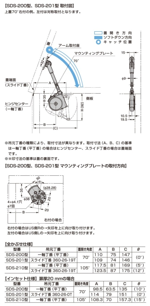 スガツネ工業/LAMP] ソフトダウンステー SDS-200型/201型/210型 上蓋用