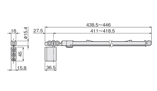 アトムリビンテック] FCX-2950-K-H 2wayソフトクローズ上部吊り車