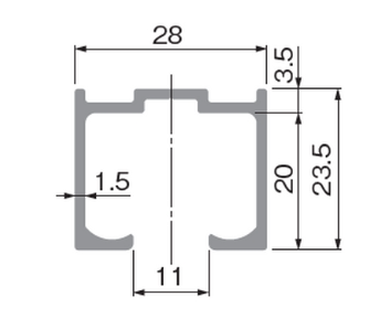 アトムリビンテック] HR-150 上部レール 面付 サイズ：1800㎜
