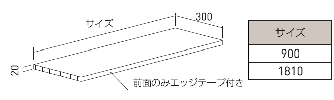 ロイヤル(SSシリーズ)] SS0-WS300 木棚板(奥行～300 棚厚20㎜)