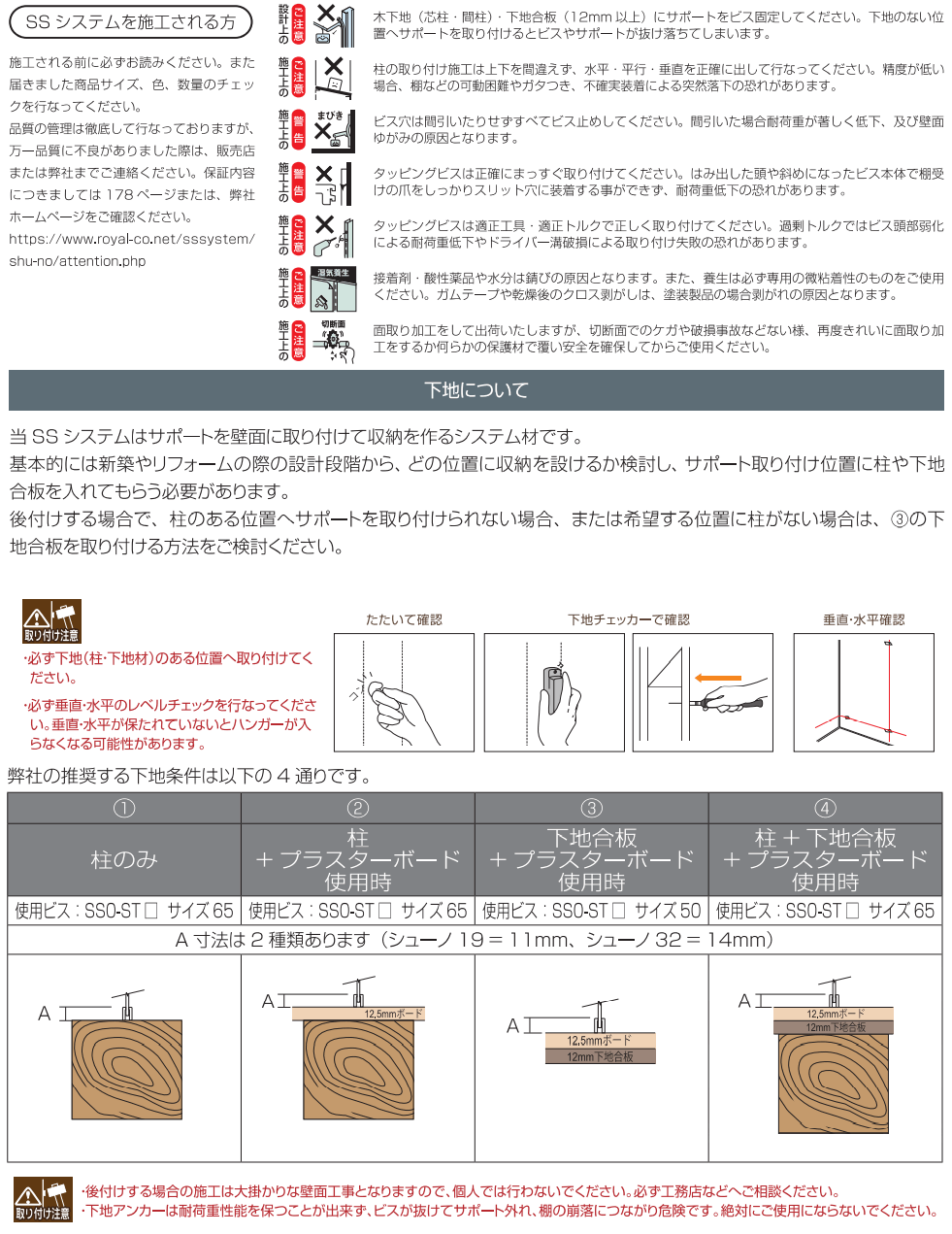 ロイヤル(SSシリーズ)] SS3-SWF-14 コノ字型ダブルサポート