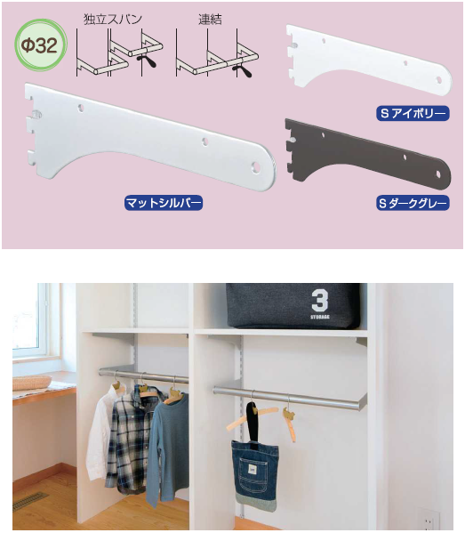 プラガール セット ロイヤル(SSシリーズ)] SS3-HIB-32 ハンガーブラケット 32 (内々Φ32用)