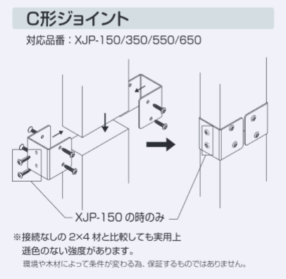 〇取寄品 [シロクマ] XJ-380 C形ジョイント (1×4材用)