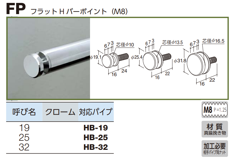 ロイヤル(AAシリーズ)] FP フラットHバーポイント(M8) | ☆ロイヤル(AA 