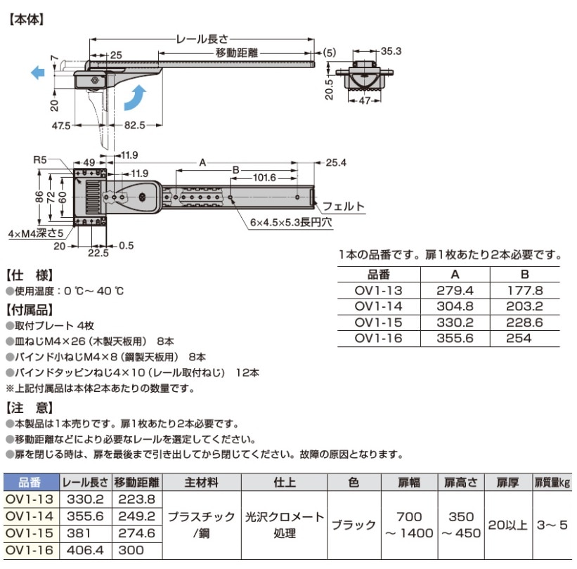 〇取寄品 [スガツネ] フリッパードア金具 OV-1型 | ◎スガツネ工業製品