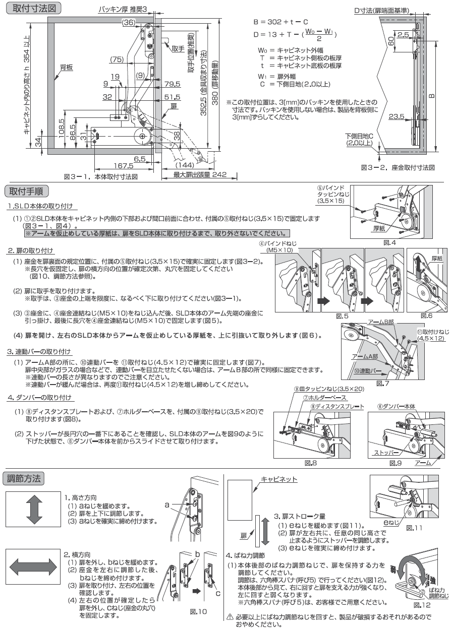 スガツネ工業/LAMP] スイングリフトダウン SLD型