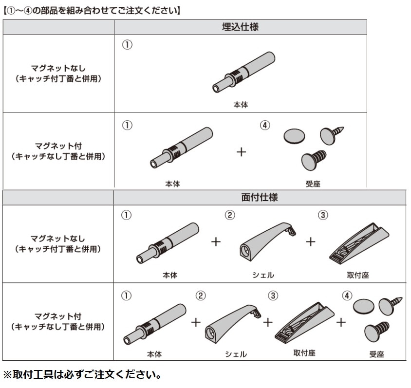 スガツネ工業/LAMP] スリムプッシュラッチ IT5700型用 ④受座