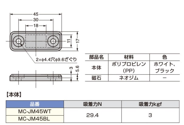 スガツネ工業/LAMP] クリーンマグネットキャッチ MC-JM45型