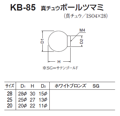〇取寄品 [シロクマ] KB-85 ボールツマミ