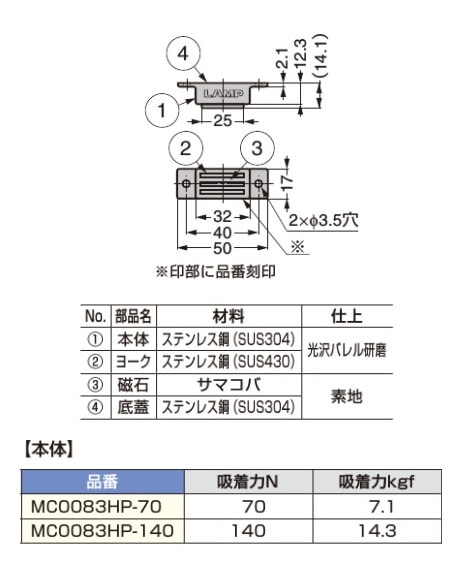 〇取寄品 [スガツネ工業] ステンレス鋼製 耐熱マグネット