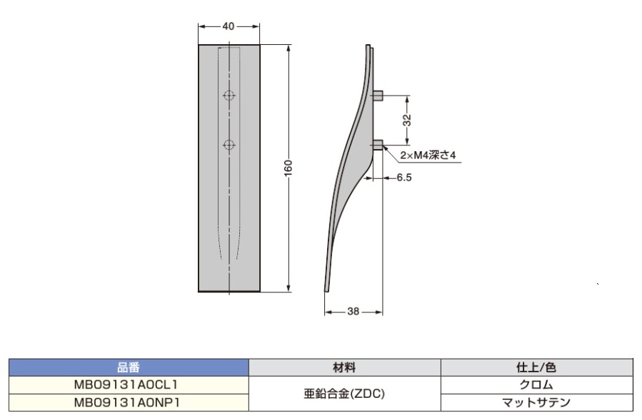 〇取寄品 [スガツネ工業] ハンドル MB09131AO型