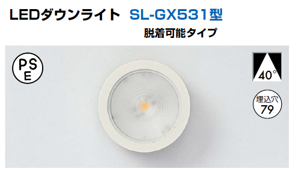 スガツネ工業/LAMP] LEDダウンライト SL-GX531型 脱着可能タイプ