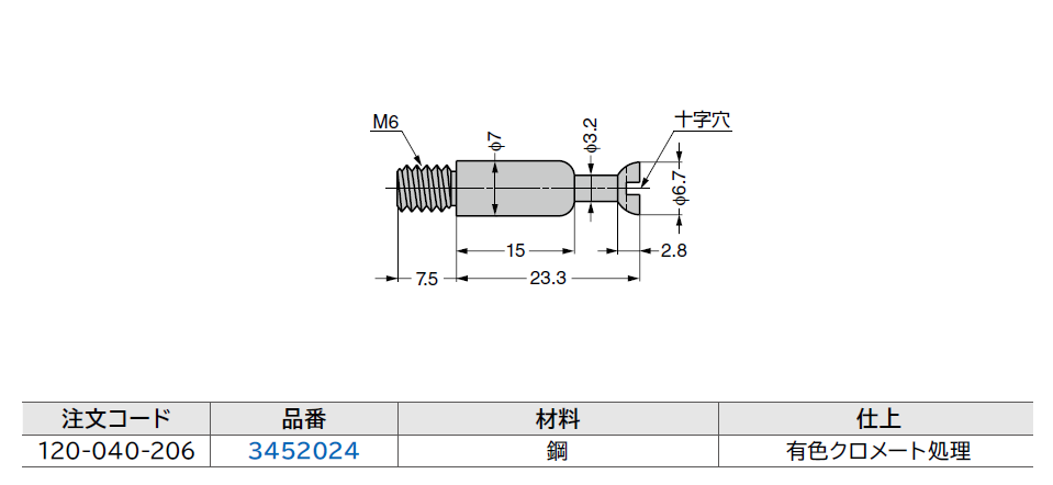 スガツネ工業/LAMP] 15 タイプ 締付ミニ円盤用シャフト 3452024