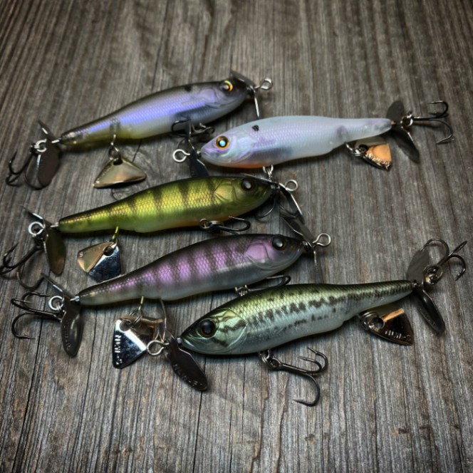 ルアー・フライ Nishyo NISHINE LURE WORKS】一口サイズのブレード付きトップウォーター