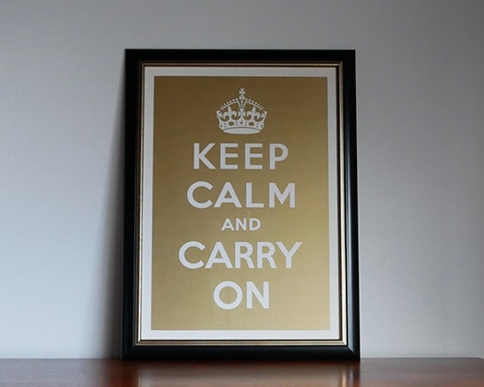 KEEP CALM and <br>CARRY ON - Gold