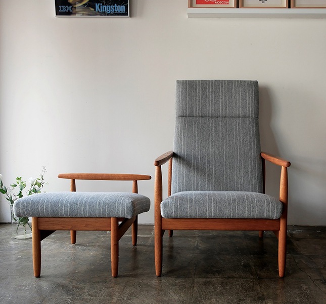 Highback chair set by Ejvind A. Johansson