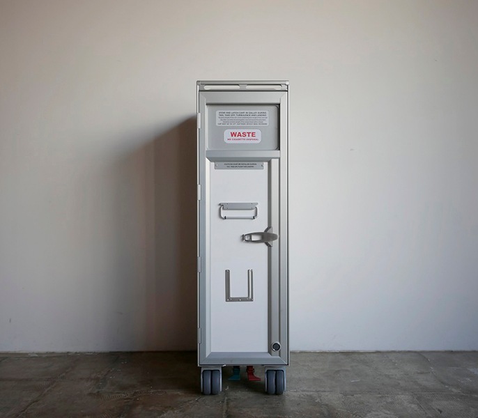 Airline Trolley for Waste - white