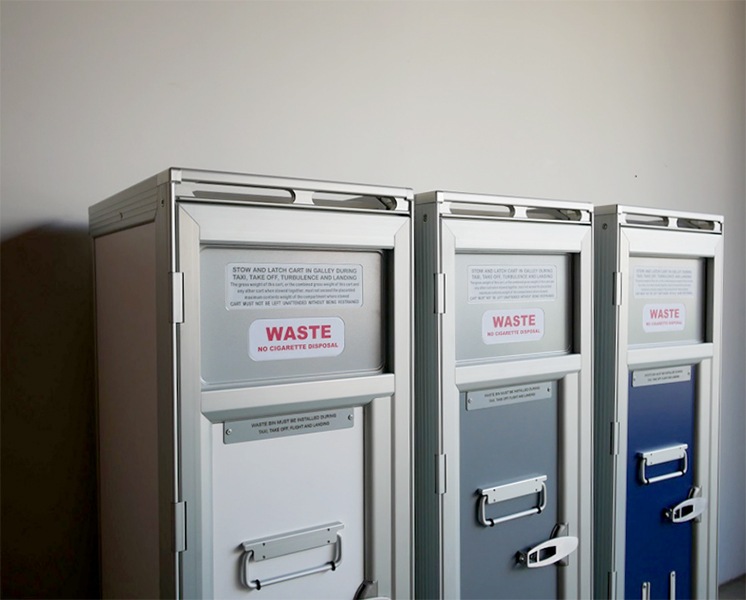 Airline Trolley for Waste - white